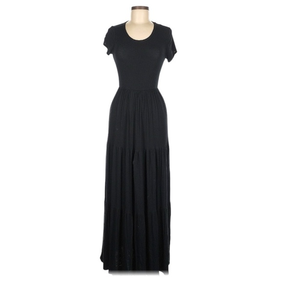 Olivia Rae Tiered Maxi Dress Made in USA Black Size XL - Picture 10 of 10